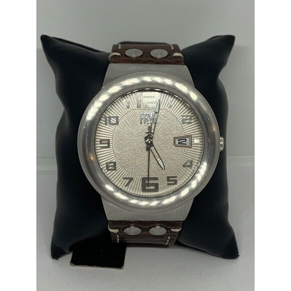 FRYE FR00004-02 Men's Brown Leather Analog Cream Dial Quartz Wrist Watch LW6 - Picture 1 of 12